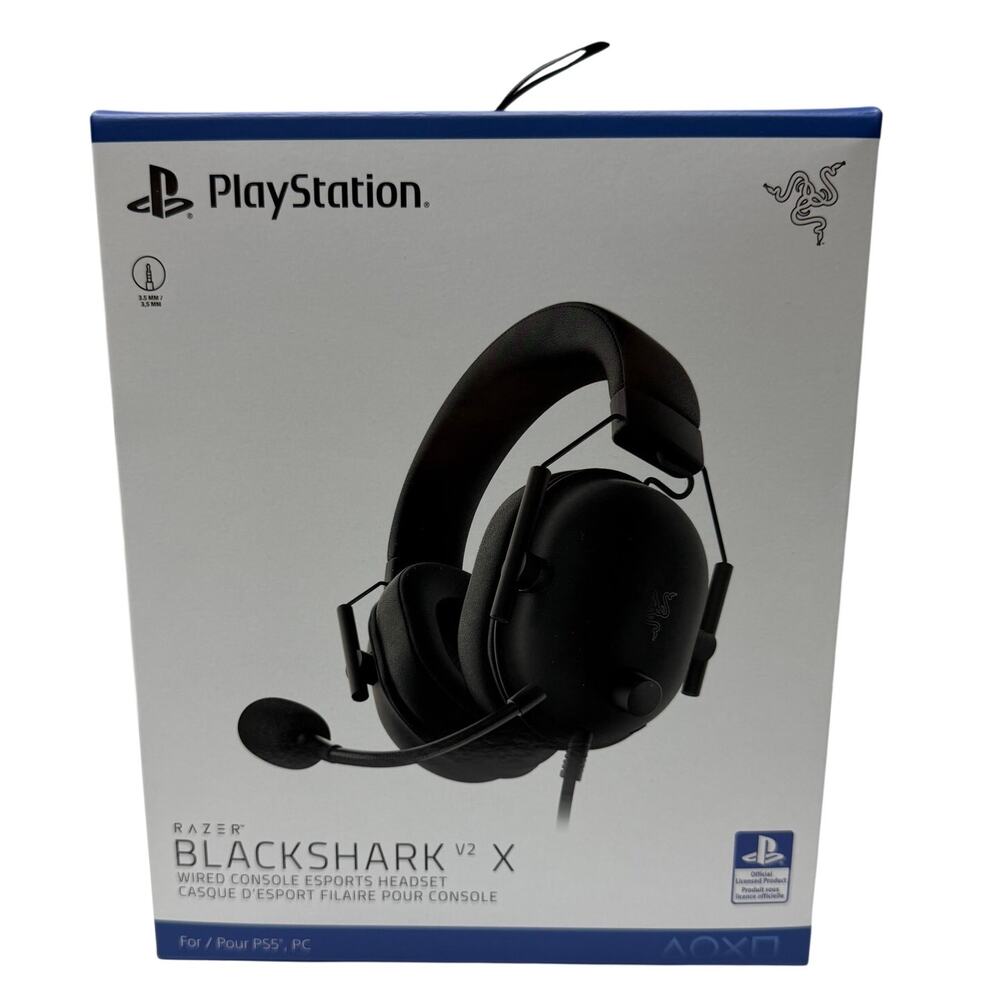 Razer BlackShark V2 X Wired Gaming Headset PS5 PC 3.5mm Noise Canceling Mic
